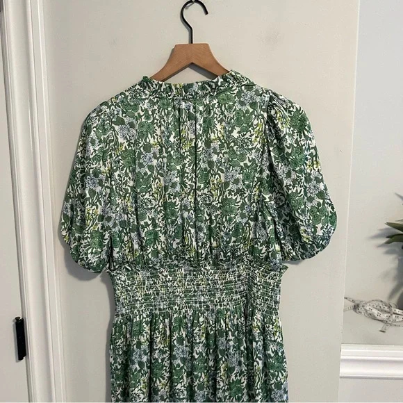 NWT J. Crew Green Blue Floral Maxi Dress Medium - Picture 8 of 15